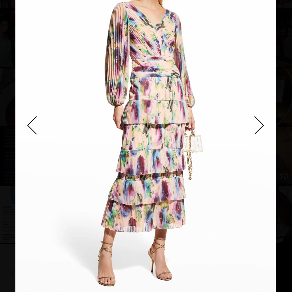 Theia Ellis Pleated Ankle Dress SIZE 2